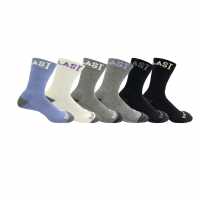 Everlast Crew 6Pk Socks Mens Grey/Blue Дамски чорапи