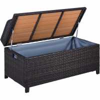 Outsunny Pe Rattan Outdoor Storage Benche Brown Лагерни маси и столове