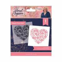 Elegant Floral Heart - Clear Acrylic Stamp  Канцеларски материали