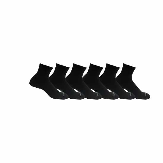 Firetrap 6Pk Qtr Sock Mens Black Мъжки чорапи