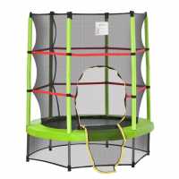 Homcom Kids Indoor Trampoline With Enclosure Green Градина