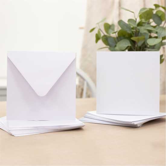 Crafter's Companion - 7x 7 White Card & Envelope