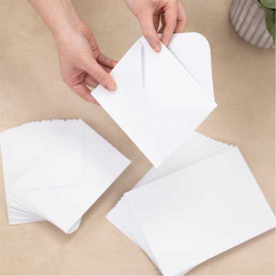 5Inchx7Inch White Card & Envelopes 100Pc