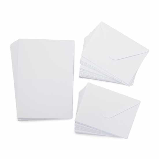 5Inchx7Inch White Card & Envelopes 100Pc