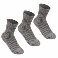 Lee Cooper Дамски Чорапи 3 Pack Rib Crew Socks Ladies Grey Дамски чорапи