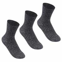 Lee Cooper Дамски Чорапи 3 Pack Rib Crew Socks Ladies Black Дамски чорапи