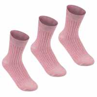 Lee Cooper Дамски Чорапи 3 Pack Rib Crew Socks Ladies Peach Дамски чорапи