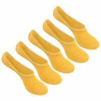 Giorgio 5 Pack Invisible Socks Ladies Yellow Дамски чорапи