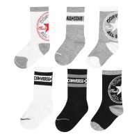 Usc Converse 6 Pack Of Crew Socks Grey Heather Детски чорапи