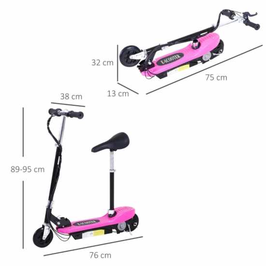 Homcom Foldable Electric 12V Ride On Scooter Pink Подаръци и играчки