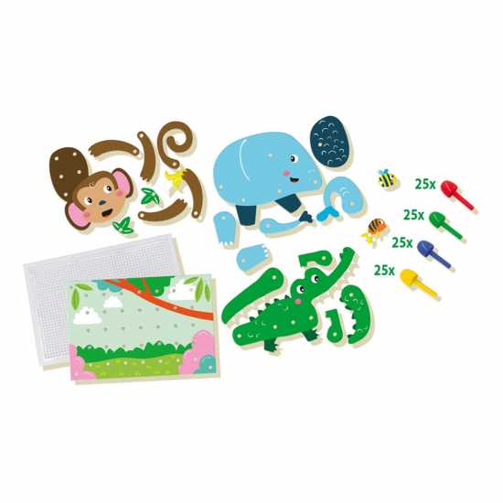 Animal Puzzles Mosaic Pegboard Mosaic Art Kit  Подаръци и играчки