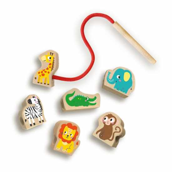 Tiny Talents Animals Wooden Lacing Beads  Подаръци и играчки