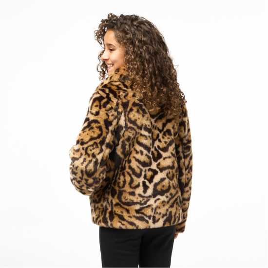 Biba Яке Изкуствена Кожа Junior Girls  Faux Fur Jacket  
