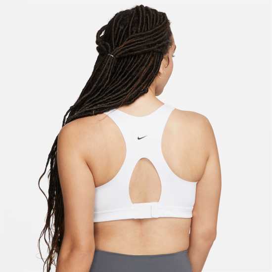 Nike Dri-FIT Alpha Women's High-Support Padded Zip-Front Sports Bra White/Stone Спортни сутиени