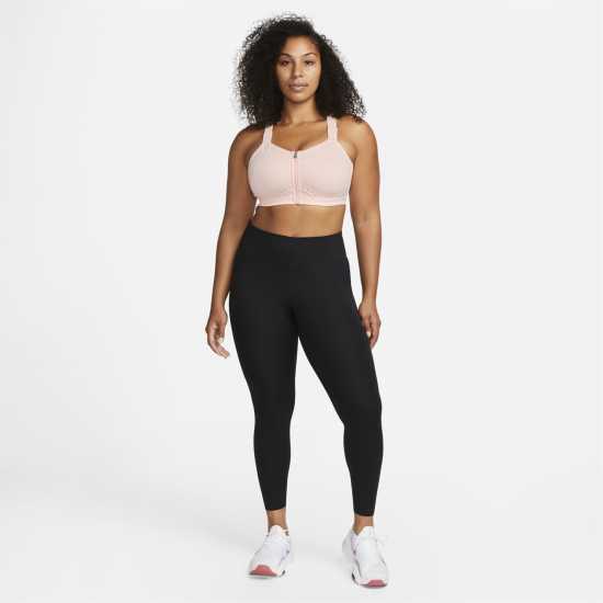 Nike Dri-FIT Alpha Women's High-Support Padded Zip-Front Sports Bra Ams/Mauve Спортни сутиени