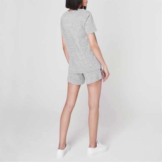 Linea Animal Printed Short And Tee Loungewear Co Ord Set  Дамско облекло плюс размер