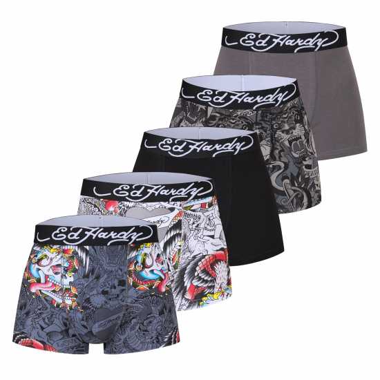 Ed Hardy Men's 5 Pack Boxers  
