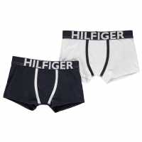 Tommy Hilfiger 2 Pack Boxer Shorts White/Navy Детско бельо