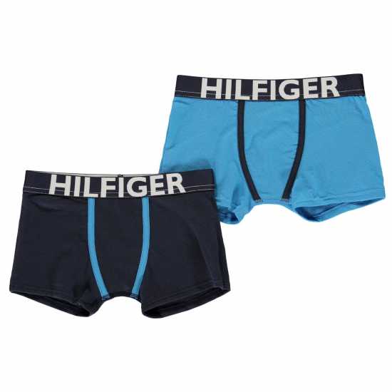 Tommy Hilfiger 2 Pack Boxer Shorts Blue/Nvy Blazer Детско бельо