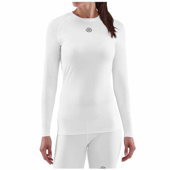 Skins Горнище Основен Слой Long Sleeve Base Layer Top Womens Бяло Дамски долни дрехи