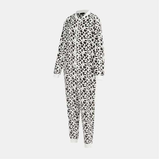 Leopard Print Fleece Onesie Women  Дамски пижами