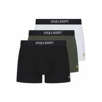 Lyle And Scott & Scott Devon 3 Pack Underwear Trunks Black/Ivy/White 
