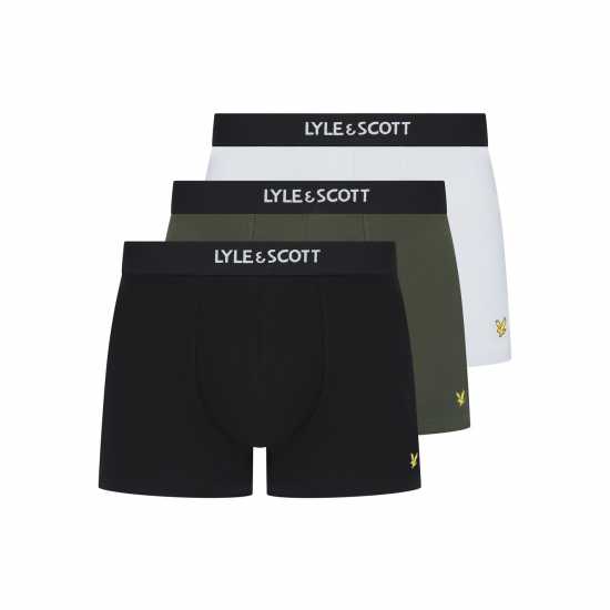 Lyle And Scott & Scott Devon 3 Pack Underwear Trunks Black/Ivy/White 