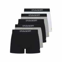Lyle And Scott & Scott Henrick 5 Pack Underwear Trunks Black/White/Gre 