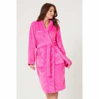 Shawl Collar Robe Pink Дамско облекло плюс размер