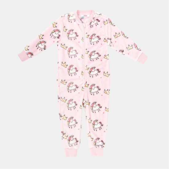 Star Гащеризон Малко Момиче Fleece Onesie Infant Girls Unicorn Print  