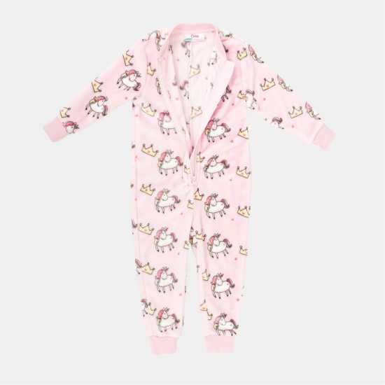 Star Гащеризон Малко Момиче Fleece Onesie Infant Girls Unicorn Print  