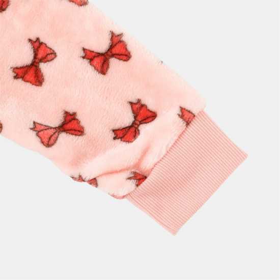 Star Fleece Onesie Junior Girls Pink  