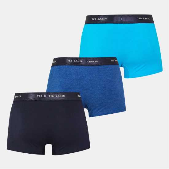 Ted Baker 3-Pack Logo Boxer Briefs Mens Естат Син Мъжко бельо