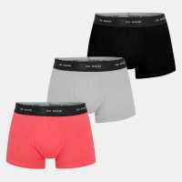 Ted Baker 3-Pack Logo Boxer Briefs Mens Черно/Сиво Мъжко бельо