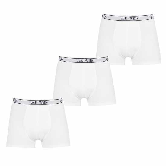 Мъжко бельо Jack Wills Multipack Boxers 3 Pack Бяло Jack Wills Multipack Boxers 3 Pack Бяло Мъжко бельо