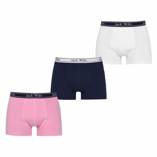 Jack Wills Multipack Boxers 3 Pack Pink/Navy/White Мъжко облекло за едри хора
