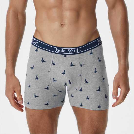 Мъжко бельо Jack Wills Multipack Boxers 3 Pack Нави / Дамс / Грей АОП Jack Wills Multipack Boxers 3 Pack Нави / Дамс / Грей АОП Мъжко бельо