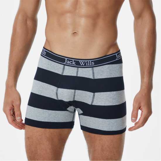 Jack Wills Multipack Boxers 3 Pack Черна полка Мъжко бельо