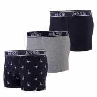 Jack Wills Kids Boys Multipack Boxers Three Pack Navy/White Детско бельо