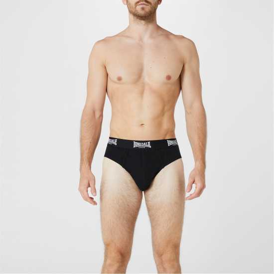 Lonsdale 2Pk Brief Mens Черно 
