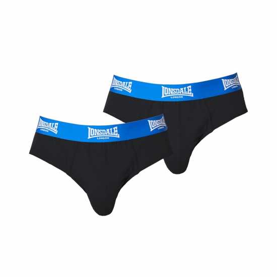 Lonsdale 2Pk Brief Mens Черно/Ярко синьо 