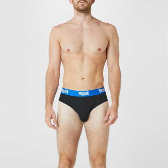 Lonsdale 2Pk Brief Mens Черно/Ярко синьо 