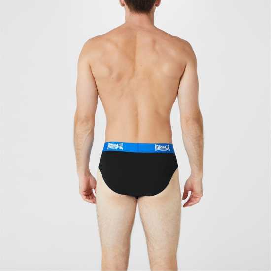 Lonsdale 2Pk Brief Mens Черно/Ярко синьо 