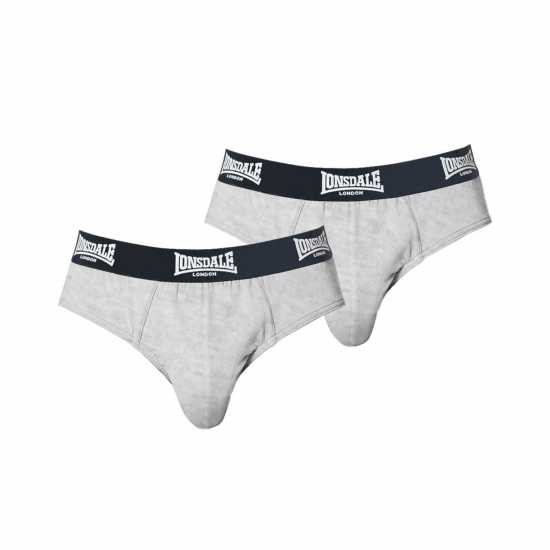 Lonsdale 2Pk Brief Mens Сиво 