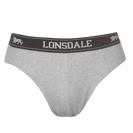 Lonsdale 2Pk Brief Mens Grey Мъжко облекло за едри хора
