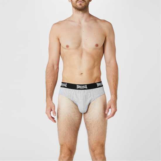 Lonsdale 2Pk Brief Mens Сиво 