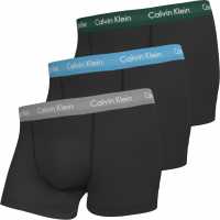 Calvin Klein Pack Cotton Stretch Trunks Black/Jade/Silv Мъжко бельо