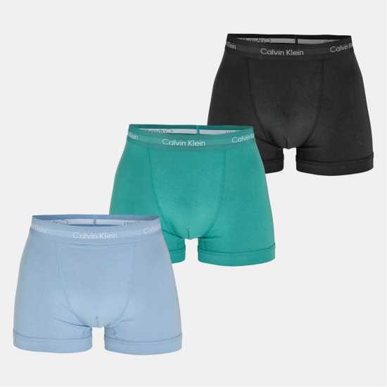 Мъжко бельо Calvin Klein Cotton Stretch Boxer Shorts Черно/Синьо/Синьо Calvin Klein Cotton Stretch Boxer Shorts Черно/Синьо/Синьо Мъжко бельо