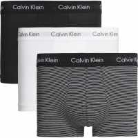 Calvin Klein Мъжки Боксерки 3 Pack Low Rise Boxer Shorts Mens Wht/Stripe/Blk Мъжко бельо