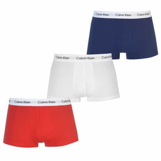 Calvin Klein Мъжки Боксерки 3-Pack Boxer Shorts Mens Син/Бял/Червен Мъжко бельо